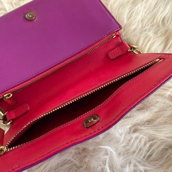 Tory Burch Chain Wallet - Purple Leather - Picture 8 of 9
